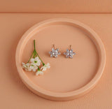 Elegant Purple Floral Crystal Stud Earrings