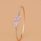 Rose Gold Crystal Floral Bracelet