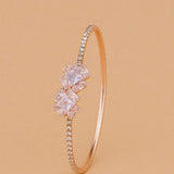 Rose Gold Crystal Floral Bracelet