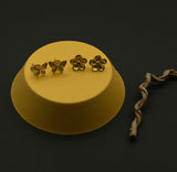 Gold Butterfly & Floral Stud Earrings Set