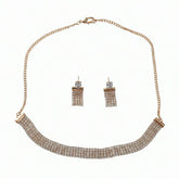 Luxury Rose Gold Crystal Choker Necklace Set