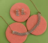 Luxury Rose Gold Crystal Choker Necklace Set