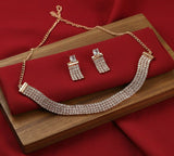 Luxury Rose Gold Crystal Choker Necklace Set