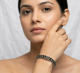 Elegant Black Crystal Stretch Bracelet for Women