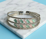 Pastel Crystal Open Cuff Bracelet