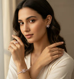 Rose Gold Floral Crystal Jewelry Set