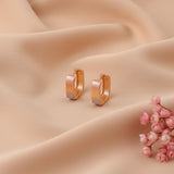 Minimal Rose Gold Huggie Hoop Earrings