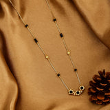 Minimal Floral Black Bead Mangalsutra