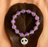 Cute Purple Panda Charm Beaded Bracelet