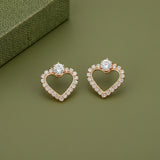 Rose Gold Heart Stud Earrings