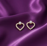 Rose Gold Heart Stud Earrings