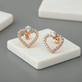 Rose Gold Heart Stud Earrings