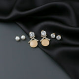 3-Pair Gold-Plated Stud Earrings Set