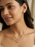 Butterfly Pendant Necklace & Stud Earrings Set