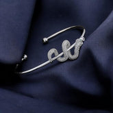 Silver Colour Snake Open Cuff Bracelet