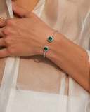 Emerald Green Crystal Open Cuff Bracelet
