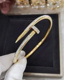 Anti-Tarnish Waterproof Crystal Nail Bangle for Women