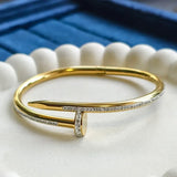 Anti-Tarnish Waterproof Crystal Nail Bangle for Women