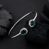 Emerald Green Crystal Open Cuff Bracelet