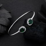 Emerald Green Crystal Open Cuff Bracelet