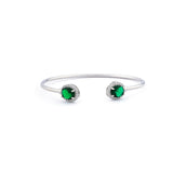 Emerald Green Crystal Open Cuff Bracelet