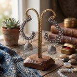 Ear Cuff Jhumka Earrings – Oxidised Peacock Design | Silver-Tone Heritage Collection