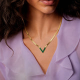Dainty V Shape Snake Chain Necklace