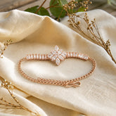 Rose Gold Floral Crystal Jewelry Set