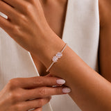 Rose Gold Crystal Floral Bracelet