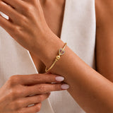 Heart Crystal Open Bracelet