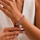 Cute Purple Panda Charm Beaded Bracelet