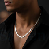 Elegant Silver Snake Chain Necklace