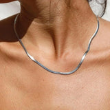 Elegant Silver Snake Chain Necklace