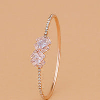 Rose Gold Crystal Floral Bracelet