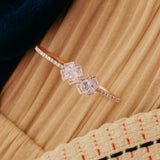 Rose Gold Crystal Floral Bracelet