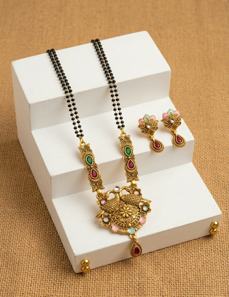 Antique Peacock Mangalsutra Set