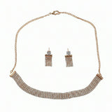 Luxury Rose Gold Crystal Choker Necklace Set