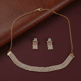 Luxury Rose Gold Crystal Choker Necklace Set