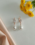 Rose Gold Pearl Drop Earrings