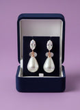 Rose Gold Pearl Drop Earrings