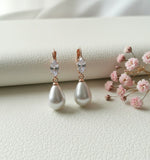 Rose Gold Pearl Drop Earrings