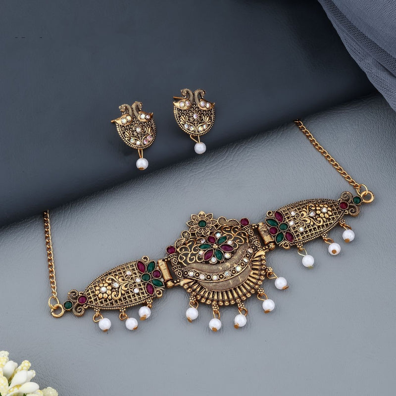 Antique Temple Choker Necklace Set