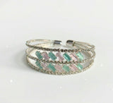 Pastel Crystal Open Cuff Bracelet