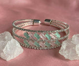 Pastel Crystal Open Cuff Bracelet
