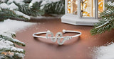 Silver Colour Snake Open Cuff Bracelet