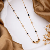Minimal Floral Black Bead Mangalsutra