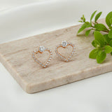 Rose Gold Heart Stud Earrings