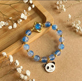 Cute Blue Panda Charm Beaded Bracelet