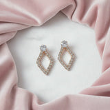 Rose Gold Geometric Diamond Stud Earrings