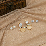 3-Pair Gold-Plated Stud Earrings Set